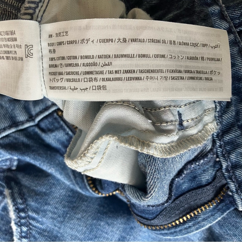 Hollister Low Rise Baggy Jeans Size 00 24 Distressed Wide Leg 100% Cotton Denim - Picture 11 of 14